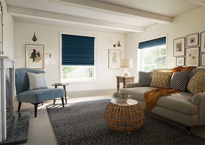 Ultra Luxe Velvet, Deep Blue - Twist&Fit Roman Blind - Image 6
